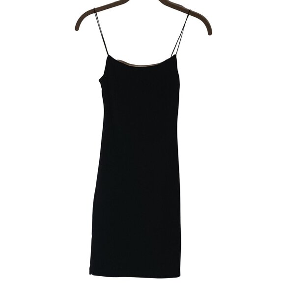 2 Zara Bodycon Dresses Size S Black Spaghetti Strap/White Off-the-Shoulder - Picture 2 of 16